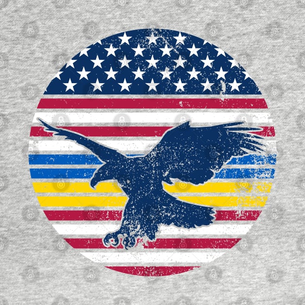 Ukraine and American Flag with Eagle by ObscureDesigns